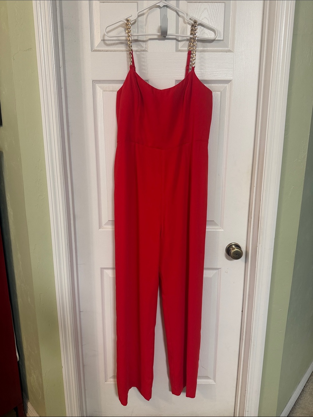Lilly Pulitzer Red Jumpsuit with Gold Chain Straps